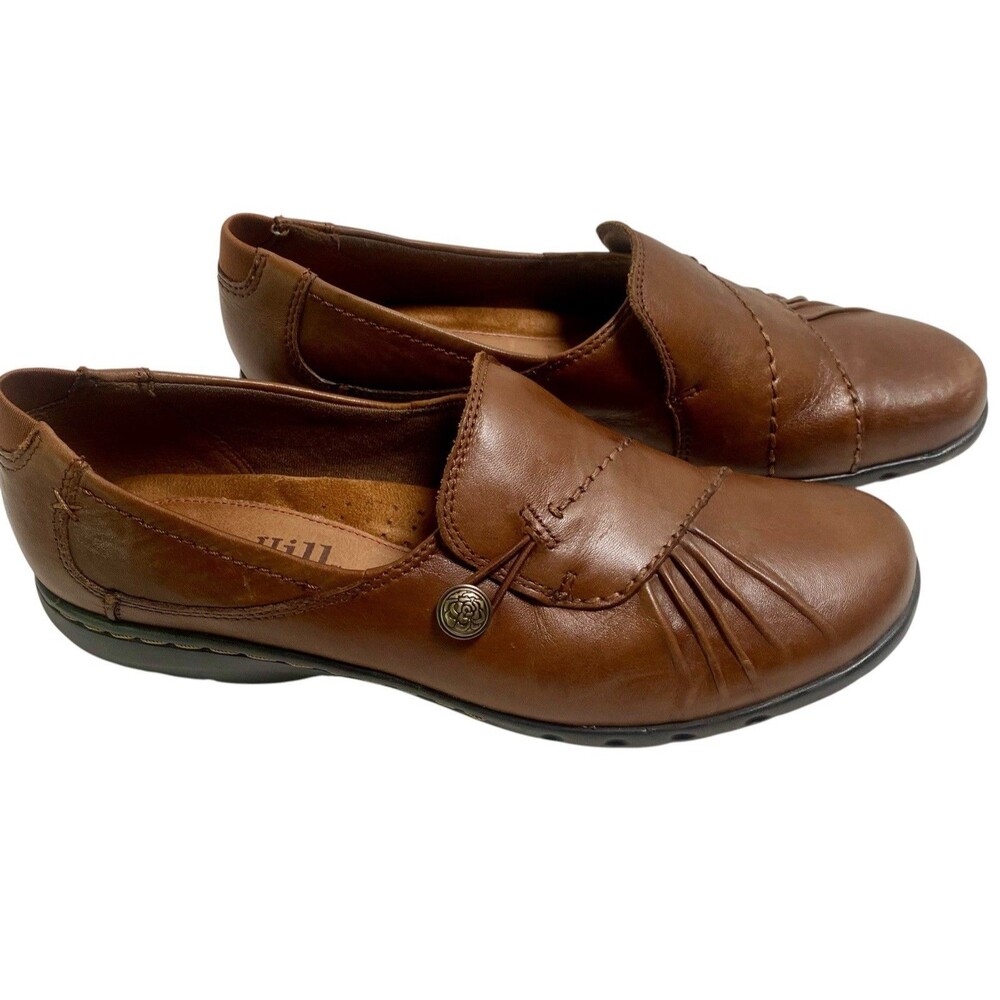 Cobb Hill by New Balance Paulette Leather Flat Womens Size 9.5 M CAG01 Brown